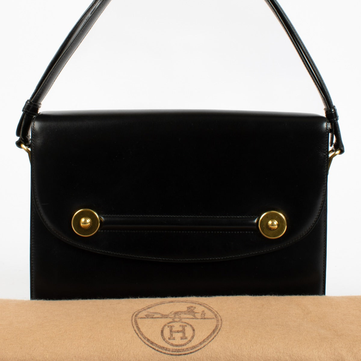 Hermès 1985s Black Box Floride Shoulder Bag