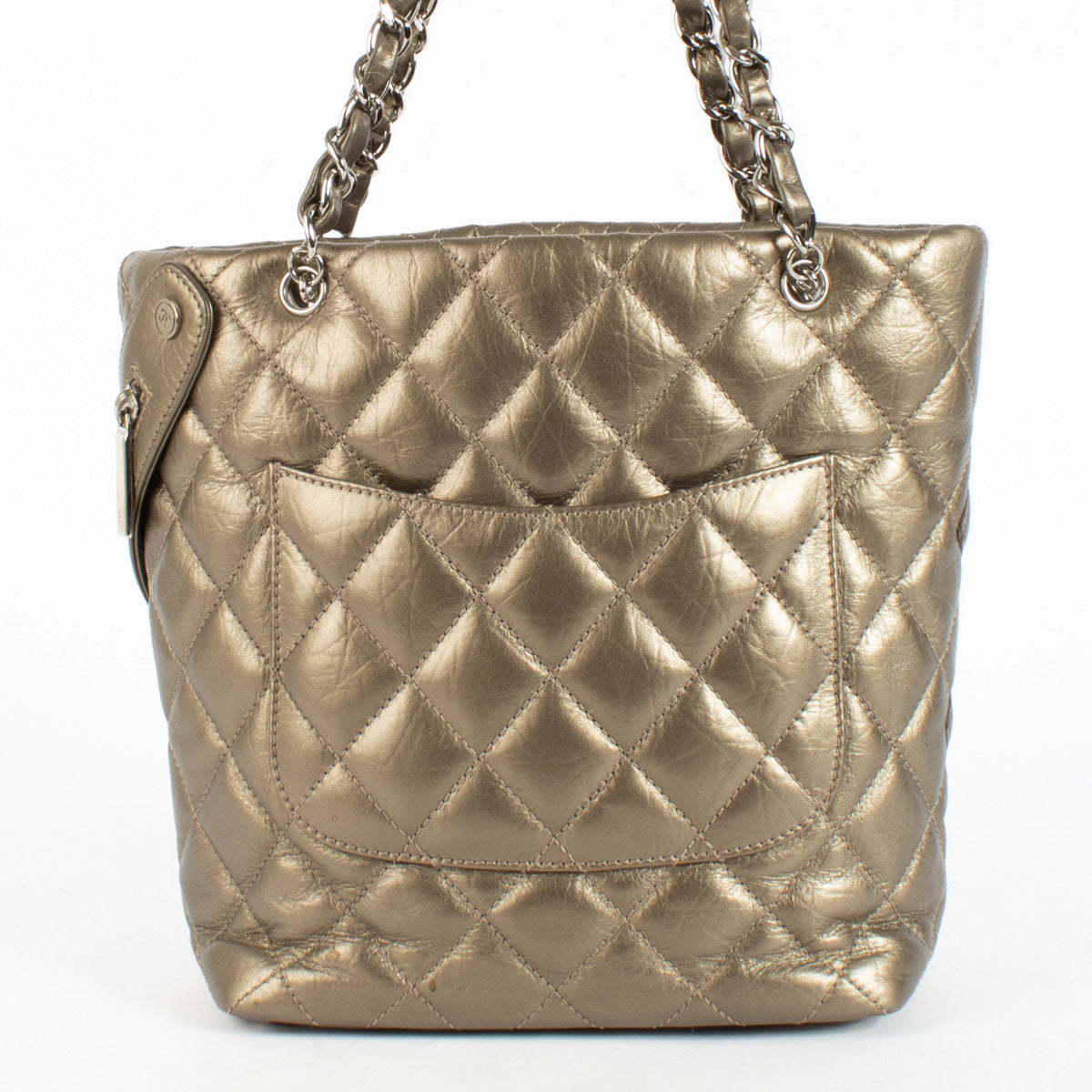 Chanel Metallic Bronzen Ligne Cambon Kleine Tote