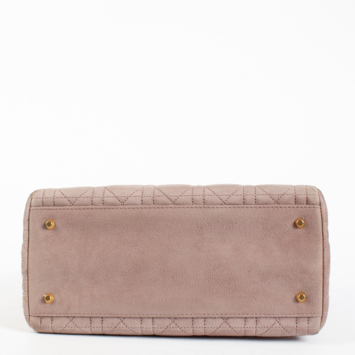 Authentic Pre-loved Christian Dior Old Rose Suede Medium Lady Dior Bag on Labellov.com