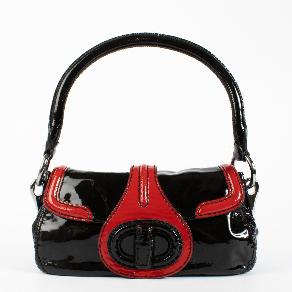 Authentic Pre-loved Prada Multicolor Patent Leather Shoulder Bag on Labellov.com