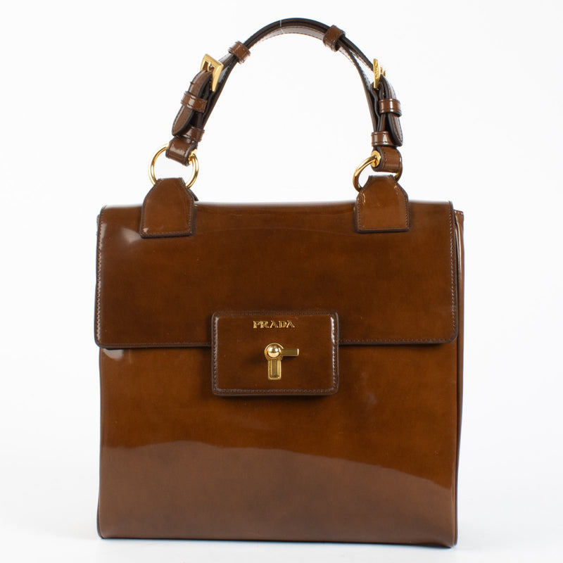 authentic preloved Prada Brown Spalazzo Handbag on Labellov.com