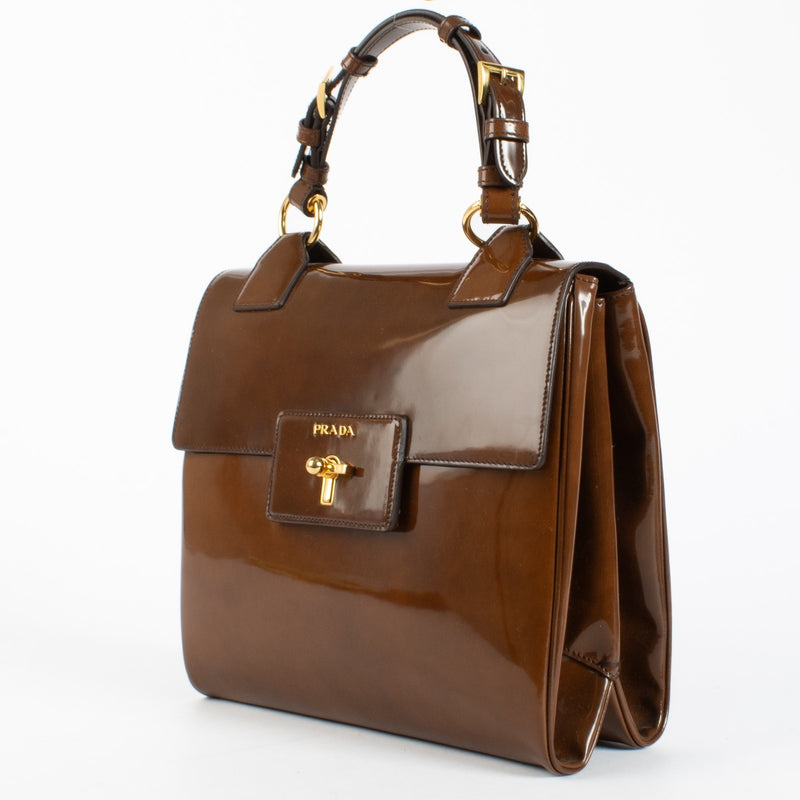 authentic preloved Prada Brown Spalazzo Handbag on Labellov.com