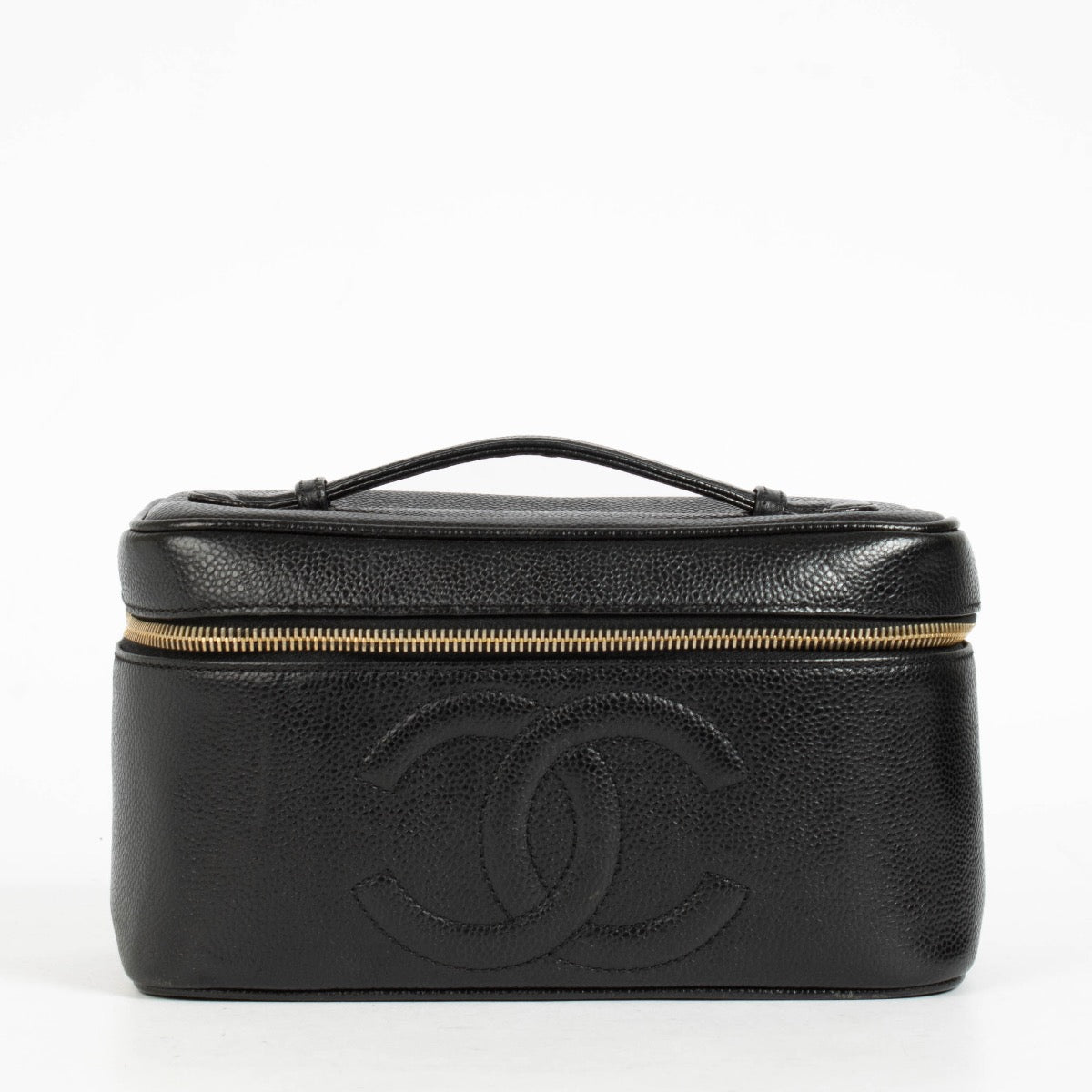 Authentic pre-loved Chanel Black Caviar Vintage Vanity Case on Labellov.com