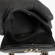Authentic pre-loved Chanel Black Lambskin Pearl Top Handle Clutch with Chain on Labellov.com