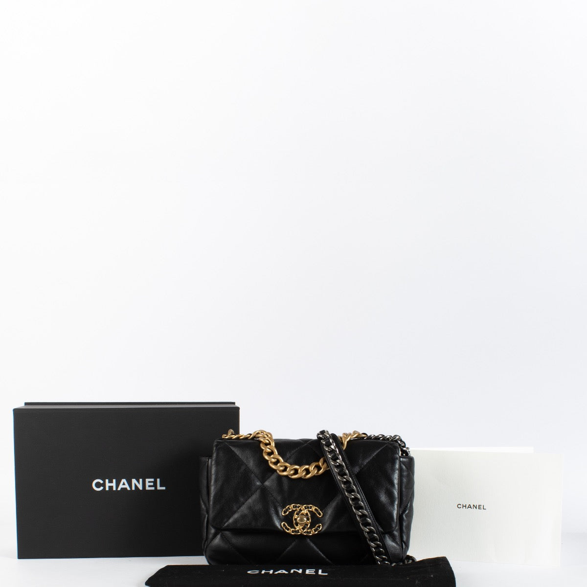 Authentic preloved Chanel 19 Medium Black Flap Bag on Labellov.com