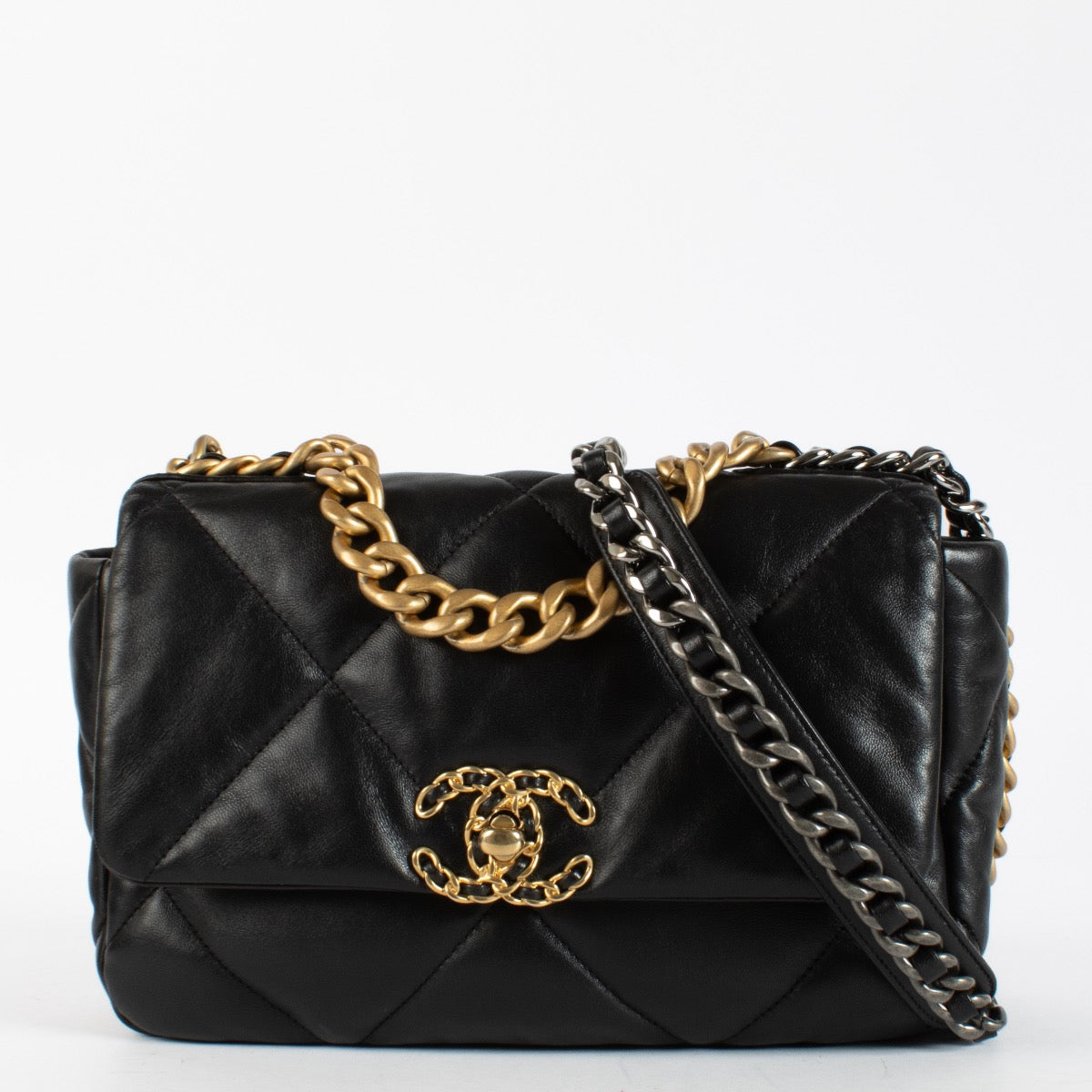 Authentic preloved Chanel 19 Medium Black Flap Bag on Labellov.com