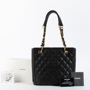 Authentic preloved Chanel Black Caviar Petite Shopping Tote PST on Labellov.com