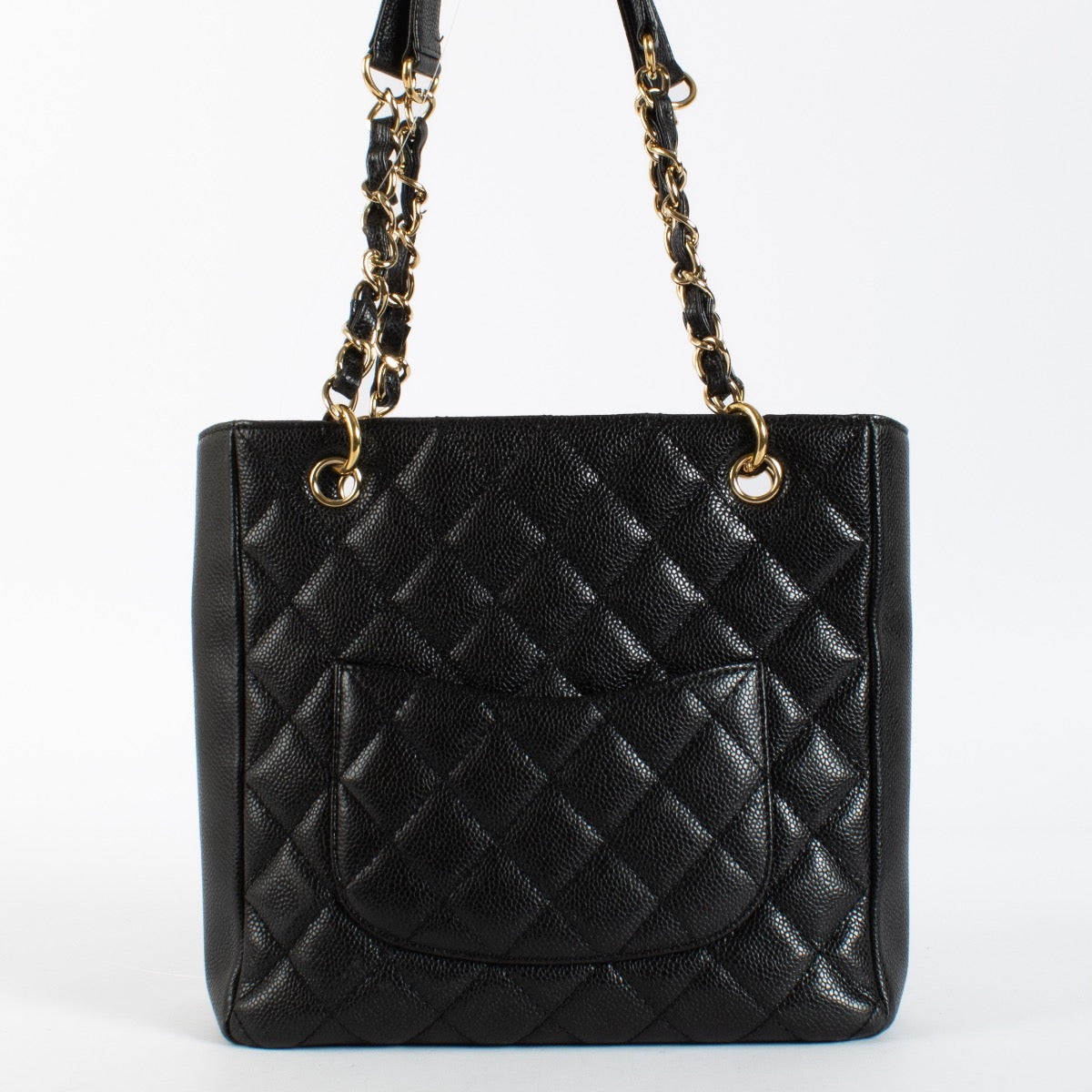 Authentic preloved Chanel Black Caviar Petite Shopping Tote PST on Labellov.com