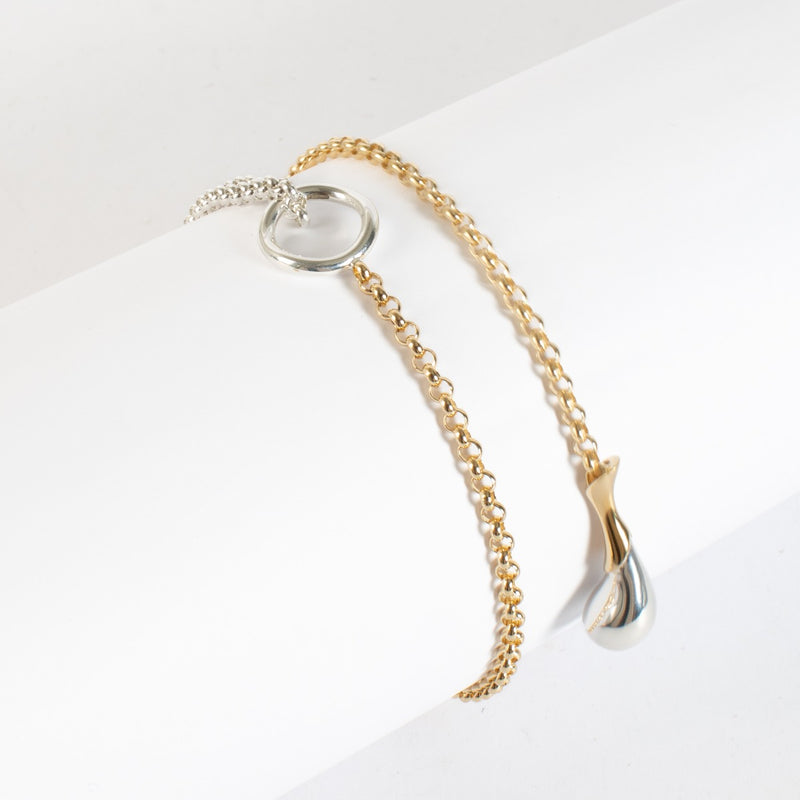 Bottega Veneta 18K Gold Plated Silver Drop Chain Necklace