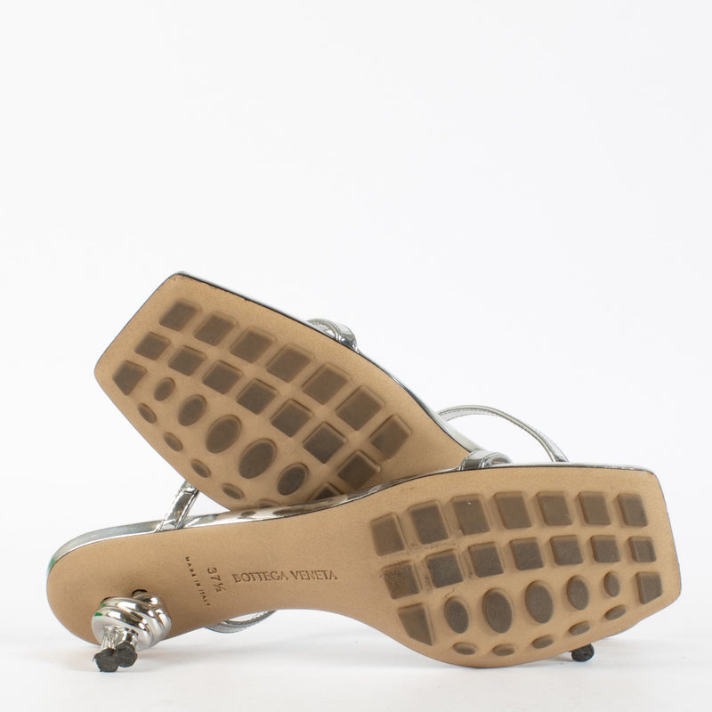 Bottega Veneta Silver Knot Mules - Size 37 1/2