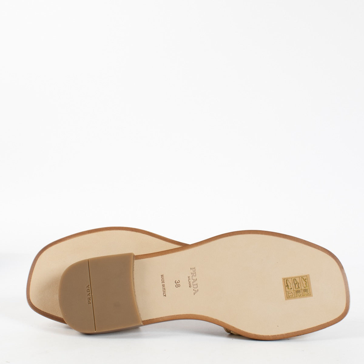 Prada Beige Raffia Slide Sandals - Size 38