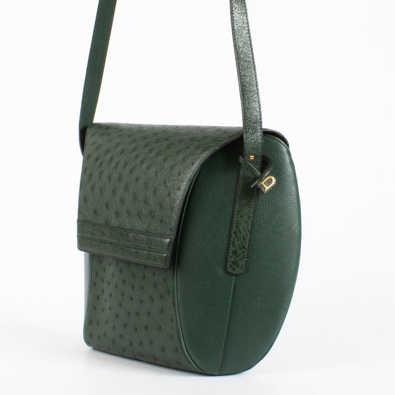 Authentic preloved Delvaux Green Ostrich Crossbody on Labellov.com