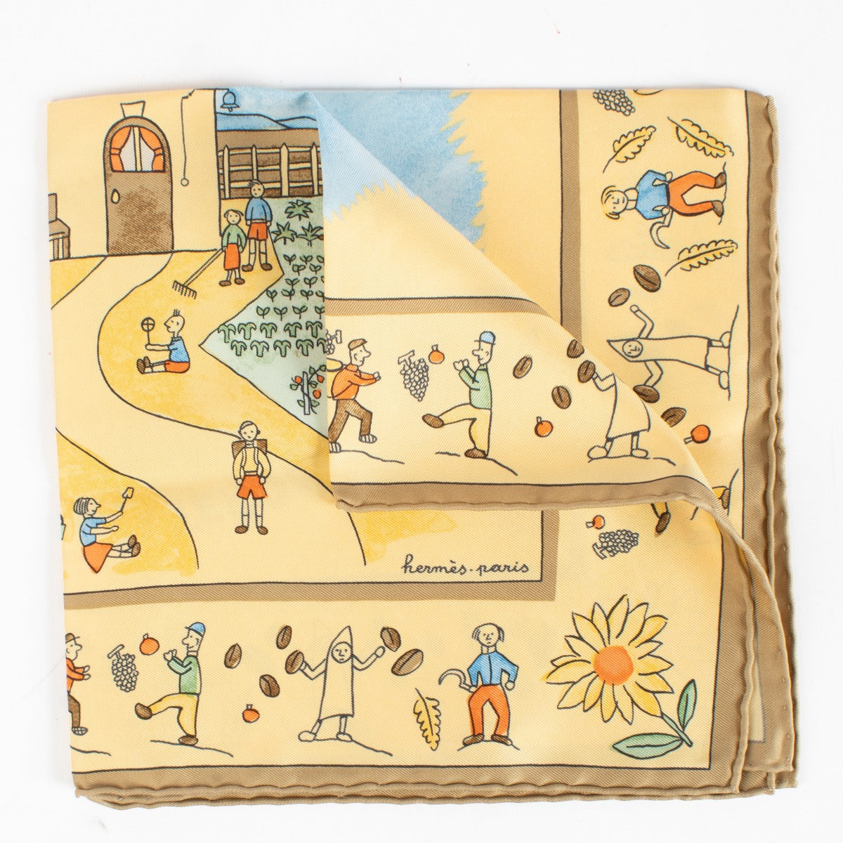 Authentic preloved Hermes Retour A La Terre Scarf on Labellov.com