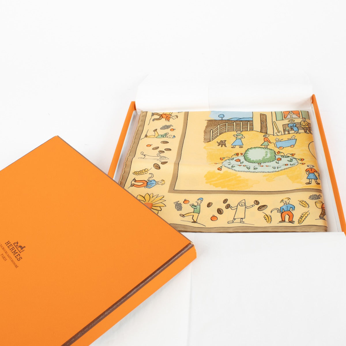Authentic preloved Hermes Retour A La Terre Scarf on Labellov.com