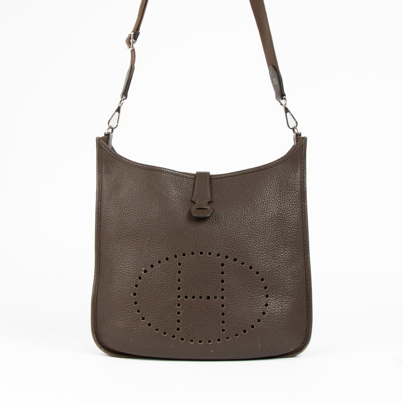 Shop this 100% authentic Hermès Evelyne III 33 Havane Clemence PHW Bag at Labellov.com