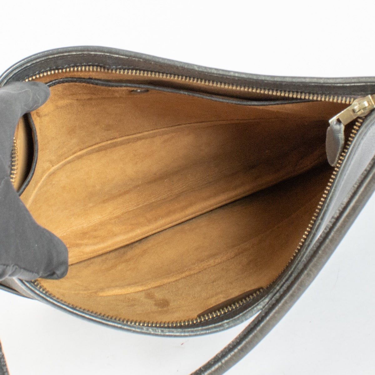 Authentic pre-loved Delvaux Black Half Moon Crossbody Bag on Labellov.com