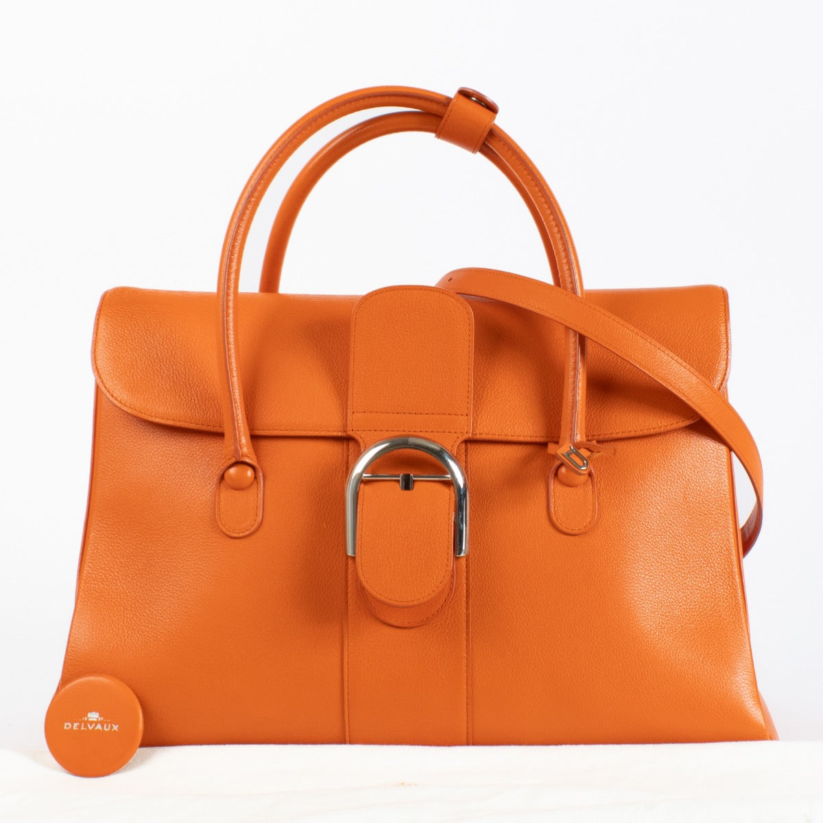 Authentic preloved Delvaux Mandarin Sellier Brillant Double Poignee on Labellov.com