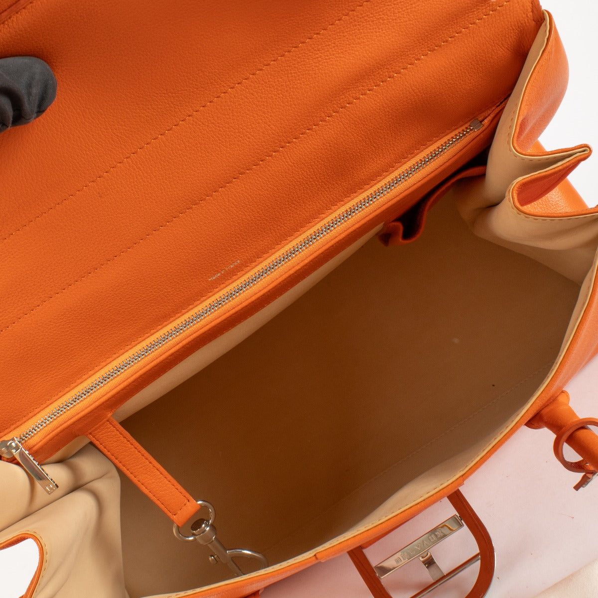 Authentic preloved Delvaux Mandarin Sellier Brillant Double Poignee on Labellov.com
