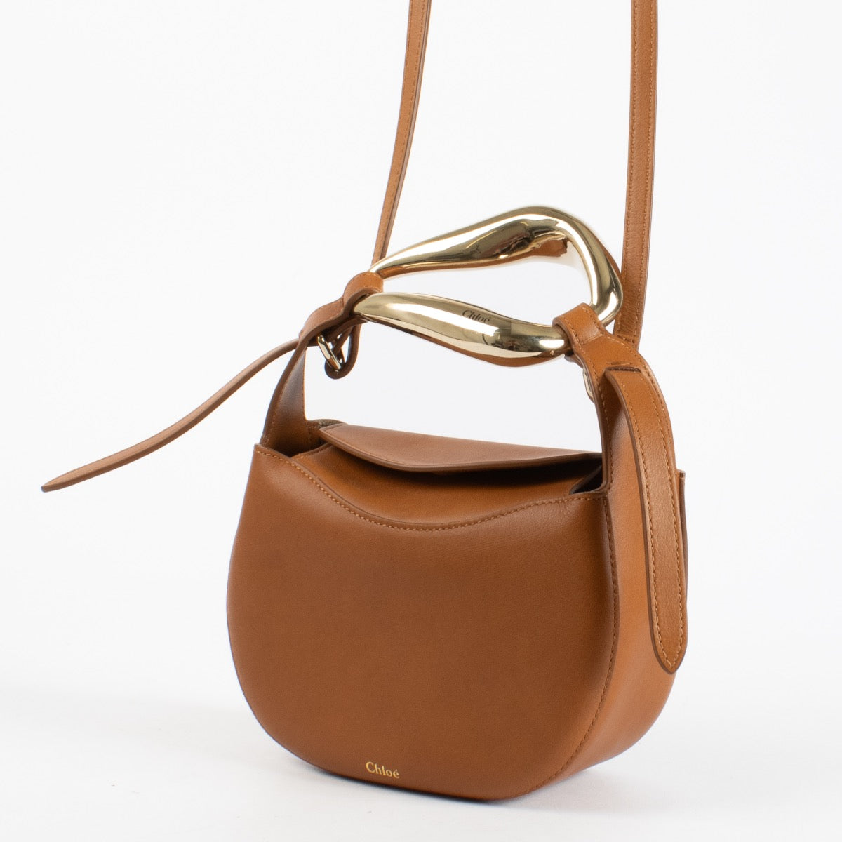 authentic preloved Chloé Camel Small Kiss Bag on Labellov.com