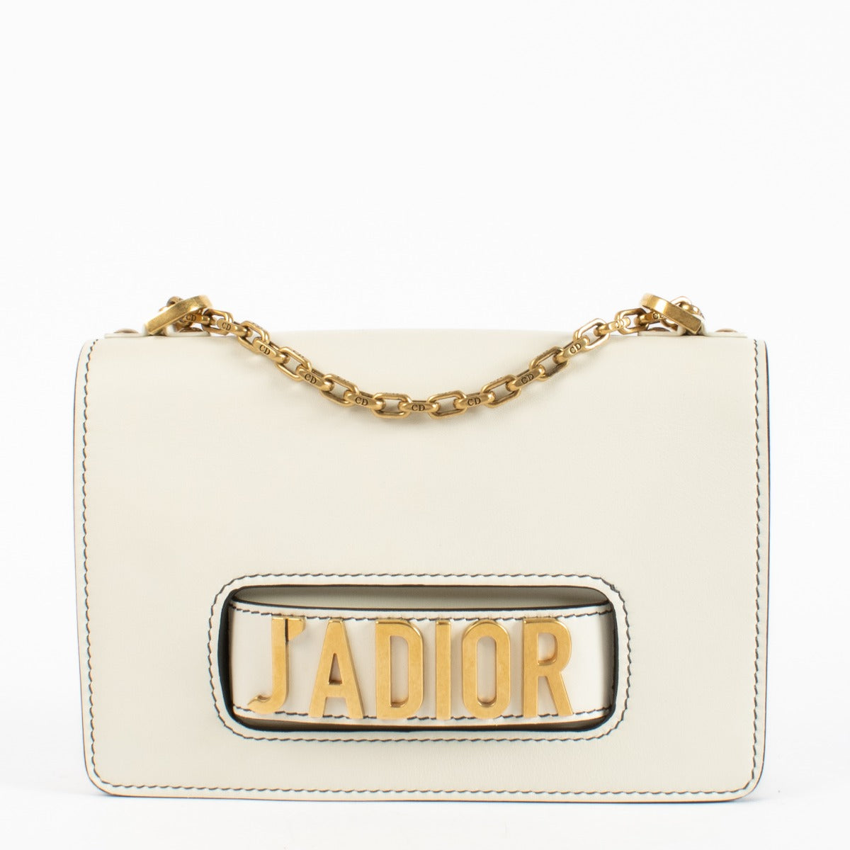 Authentic pre-loved Christian Dior Off White Calfskin J'Adior Chain Bag Authentic pre-loved Christian Dior Off White Calfskin J'Adior Chain Bag