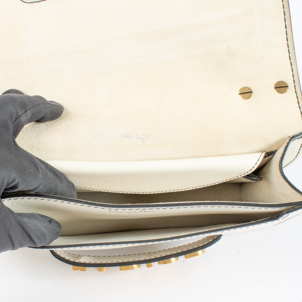 Authentic pre-loved Christian Dior Off White Calfskin J'Adior Chain Bag