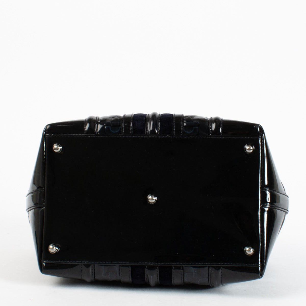 Authentic second hand Gucci Blue Patent Treasure Top Handle Bag on Labellov.com