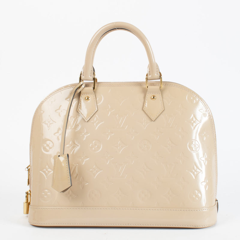Authentic pre-loved Louis Vuitton Rose Angelique Monogram Vernis Alma PM on Labellov.com