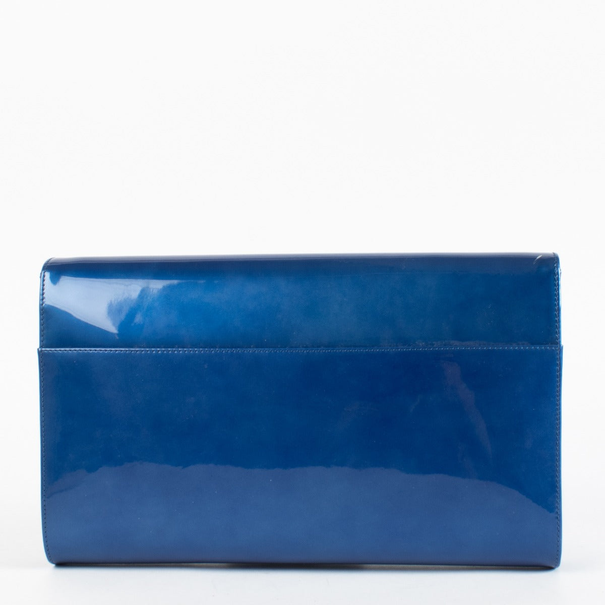 Authentic pre-loved Sergio Rossi Blue Patent XL Clutch on Labellov.com