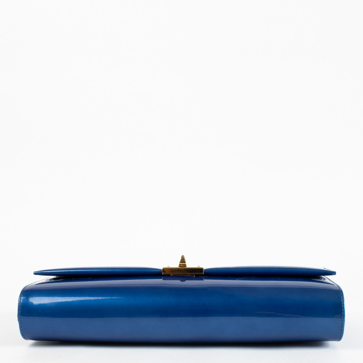 Authentic pre-loved Sergio Rossi Blue Patent XL Clutch on Labellov.com