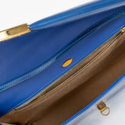 Authentic pre-loved Sergio Rossi Blue Patent XL Clutch on Labellov.com