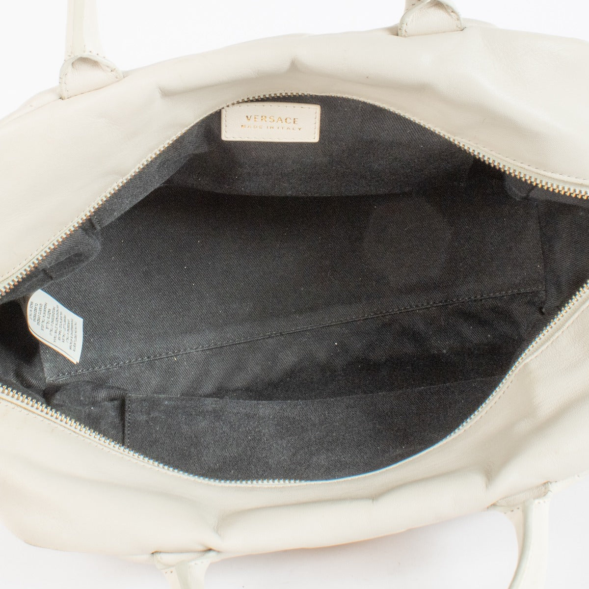 Authentic pre-loved Versace White Quilted Boston Bag on Labellov.com