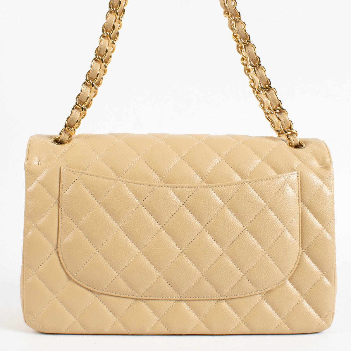 Chanel Beige Caviar Large/Jumbo Classic Bag