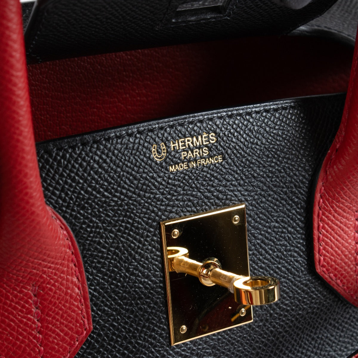 Hermès HSS Birkin 30 Noir/Rouge Casaque Epsom GHW