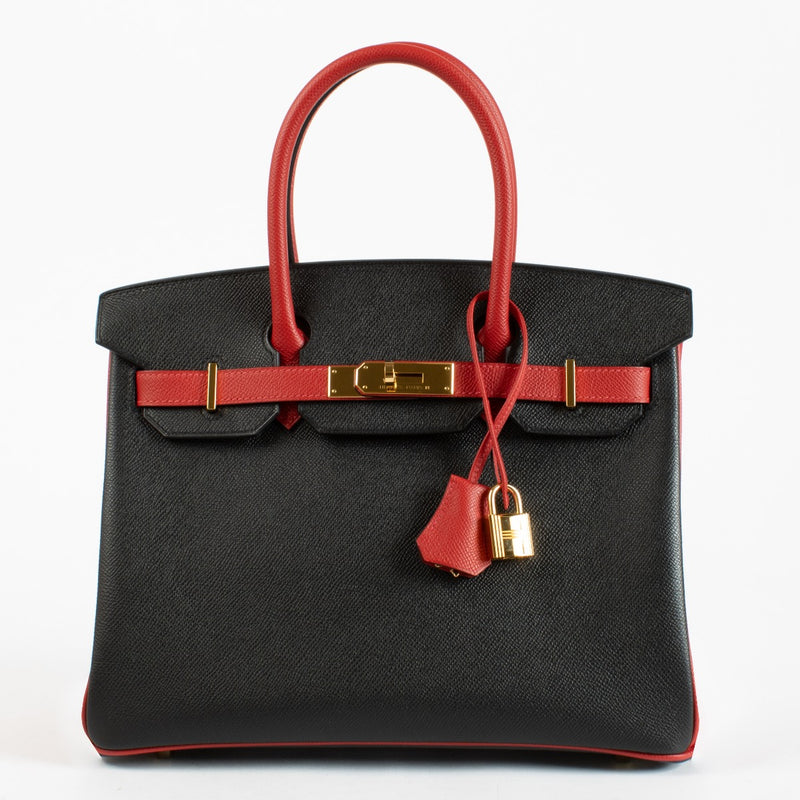 Hermès HSS Birkin 30 Black/Rouge Casaque Epsom GHW