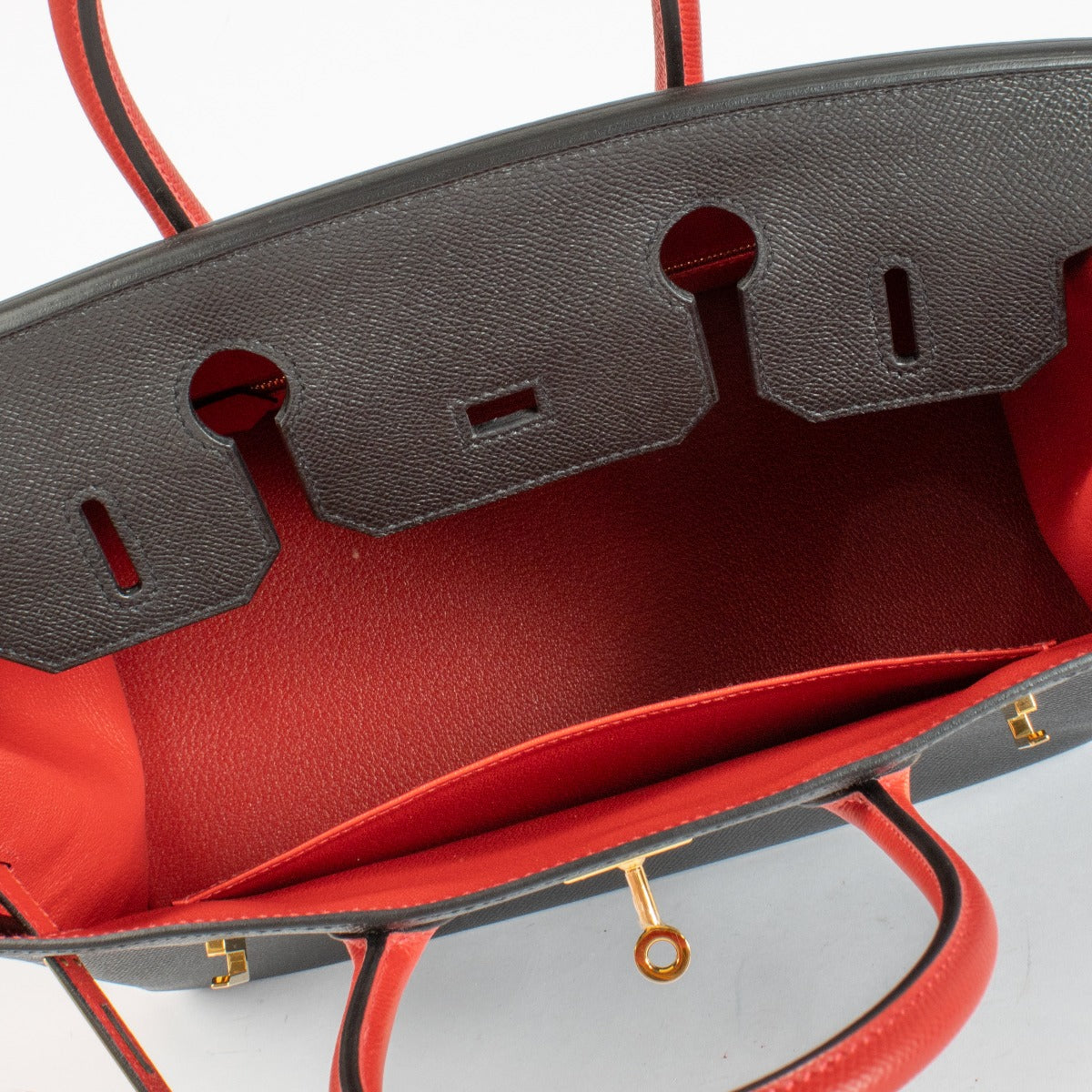 Hermès HSS Birkin 30 Noir/Rouge Casaque Epsom GHW