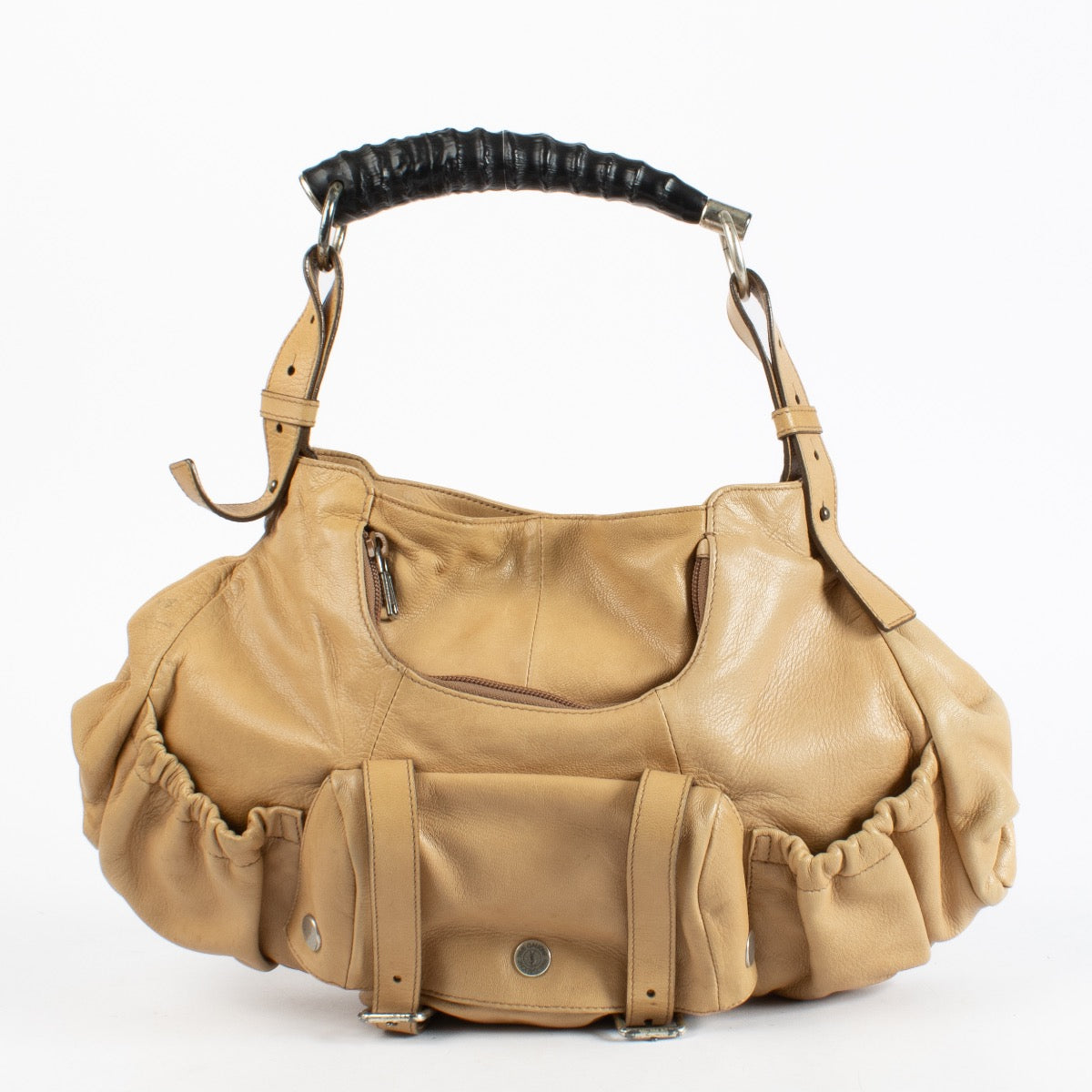 Authentic Second Hand Saint Laurent Beige Front Pocket Mombasa Bag on Labellov.com