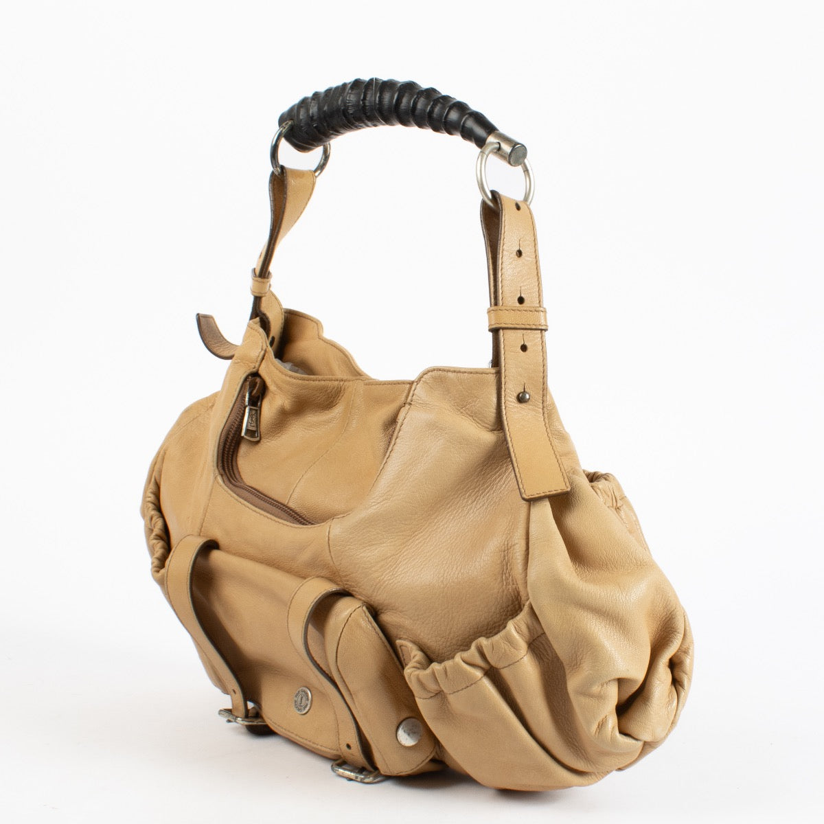 Authentic Second Hand Saint Laurent Beige Front Pocket Mombasa Bag on Labellov.com