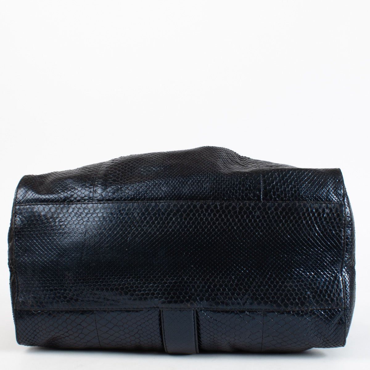 Authentic Second Hand Gucci Blue Python Stirrup Bag Top handle on Labellov.com