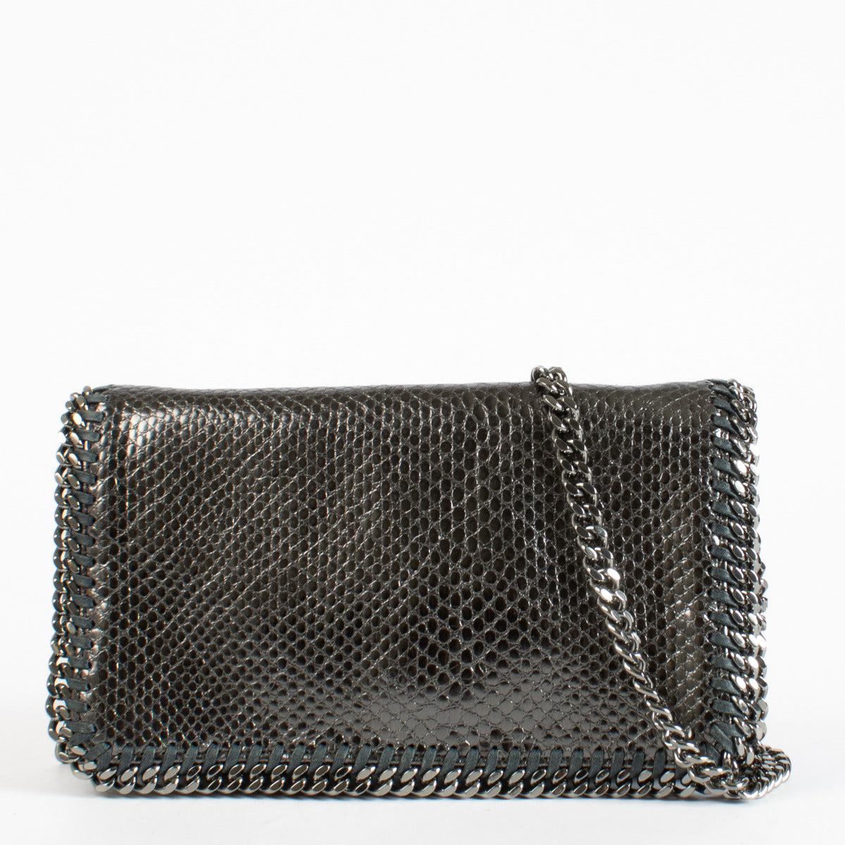 Sac bandoulière portefeuille Falabella Stella McCartney gaufré métallisé
