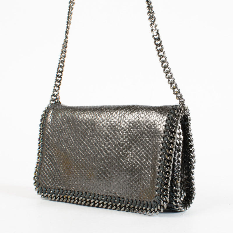 Stella McCartney Metallic Embossed Falabella Wallet Crossbody Bag