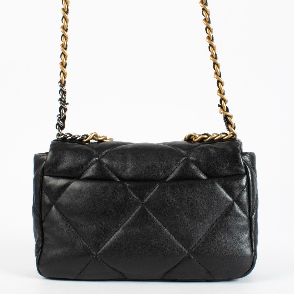 Sac Chanel 19 moyen en agneau noir brillant Chanel