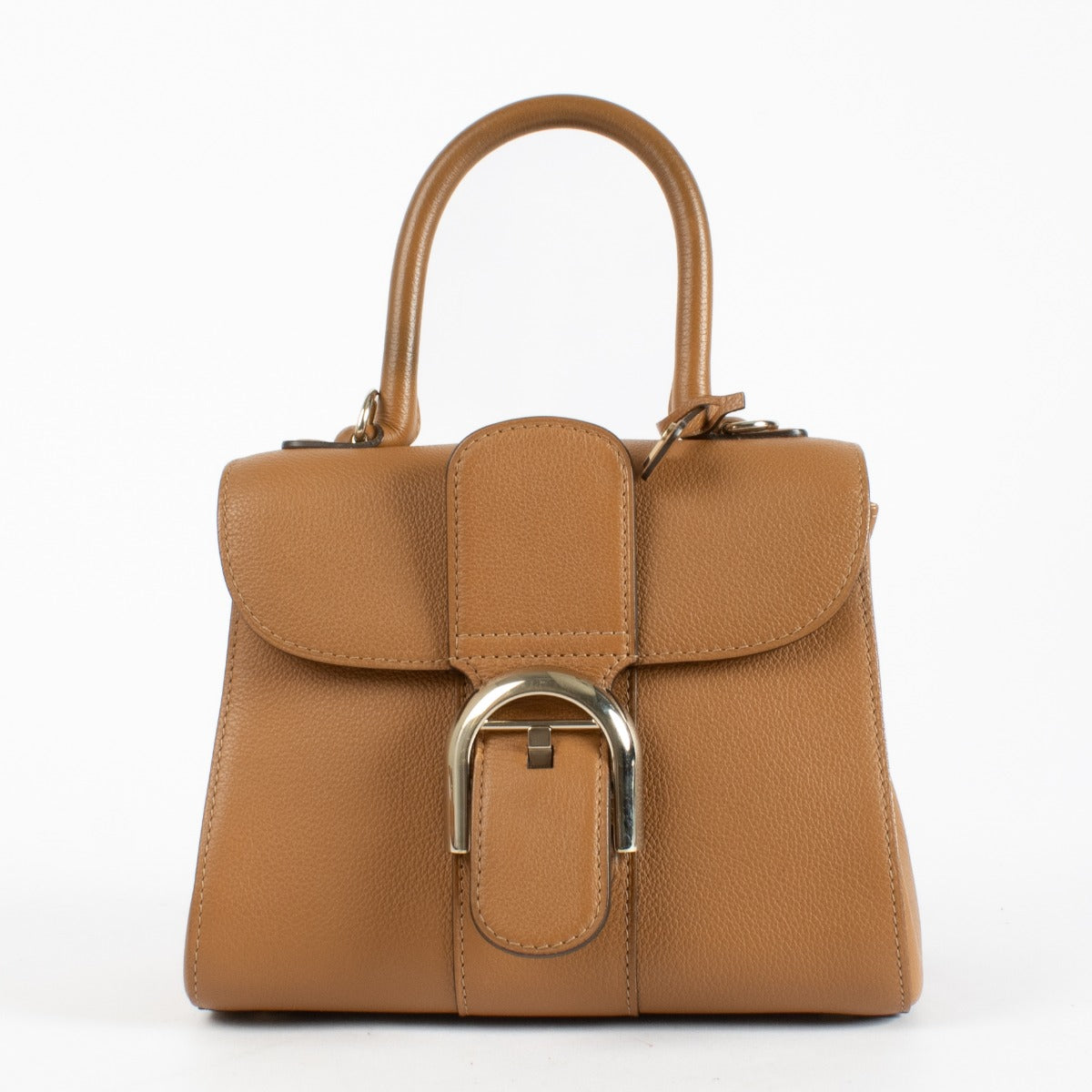 Delvaux Tan Rodeo Calf Brillant Mini with silver-tone hardware and beige leather interior, in very good pre-loved condition, available at Labellov.com