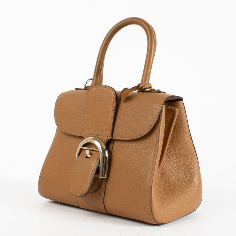 Delvaux Tan Rodeo Calf Brillant Mini with silver-tone hardware and beige leather interior, in very good pre-loved condition, available at Labellov.com