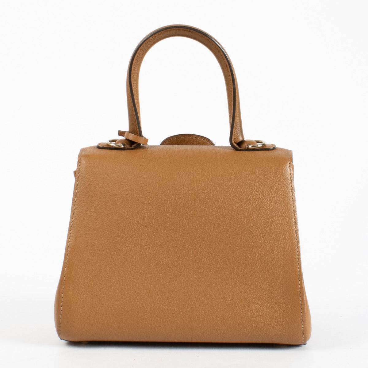 Delvaux Tan Rodeo Calf Brillant Mini with silver-tone hardware and beige leather interior, in very good pre-loved condition, available at Labellov.com