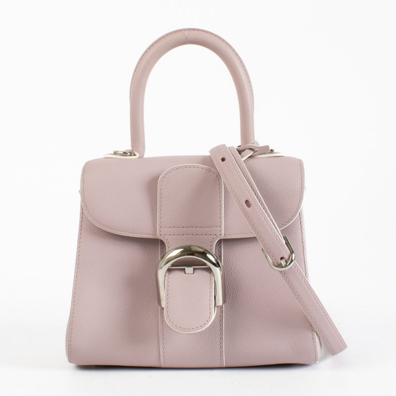 Delvaux Lilas Rodeo Calf Brillant Mini with silver-tone hardware and light interior discolouration on the front panel and folds, available at Labellov.com