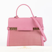 Delvaux Fuchsia Rodéo Calf Brillant MM with gold-tone hardware and beige leather interior showing a dark mark, in very good pre-loved condition, available at Labellov.com