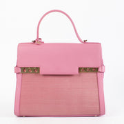 Delvaux Fuchsia Rodéo Calf Brillant MM with gold-tone hardware and beige leather interior showing a dark mark, in very good pre-loved condition, available at Labellov.com