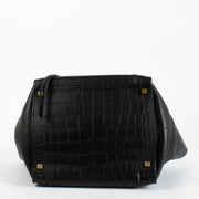 Authentic Preloved Celine Black Crocdile Embossed Medium Luggage Phantom Top Handle on Labellov.com