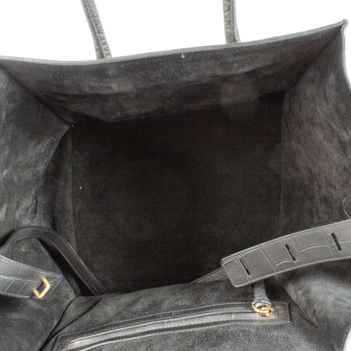 Authentic Preloved Celine Black Crocdile Embossed Medium Luggage Phantom Top Handle on Labellov.com