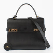 authentic preloved Delvaux Black Calf Souple Tempête MM Top handle on Labellov.com